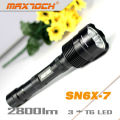 Maxtoch-SN6X-7 Edelstahl Kopf T6 3 * Cree Taschenlampe Polizei Spotlight